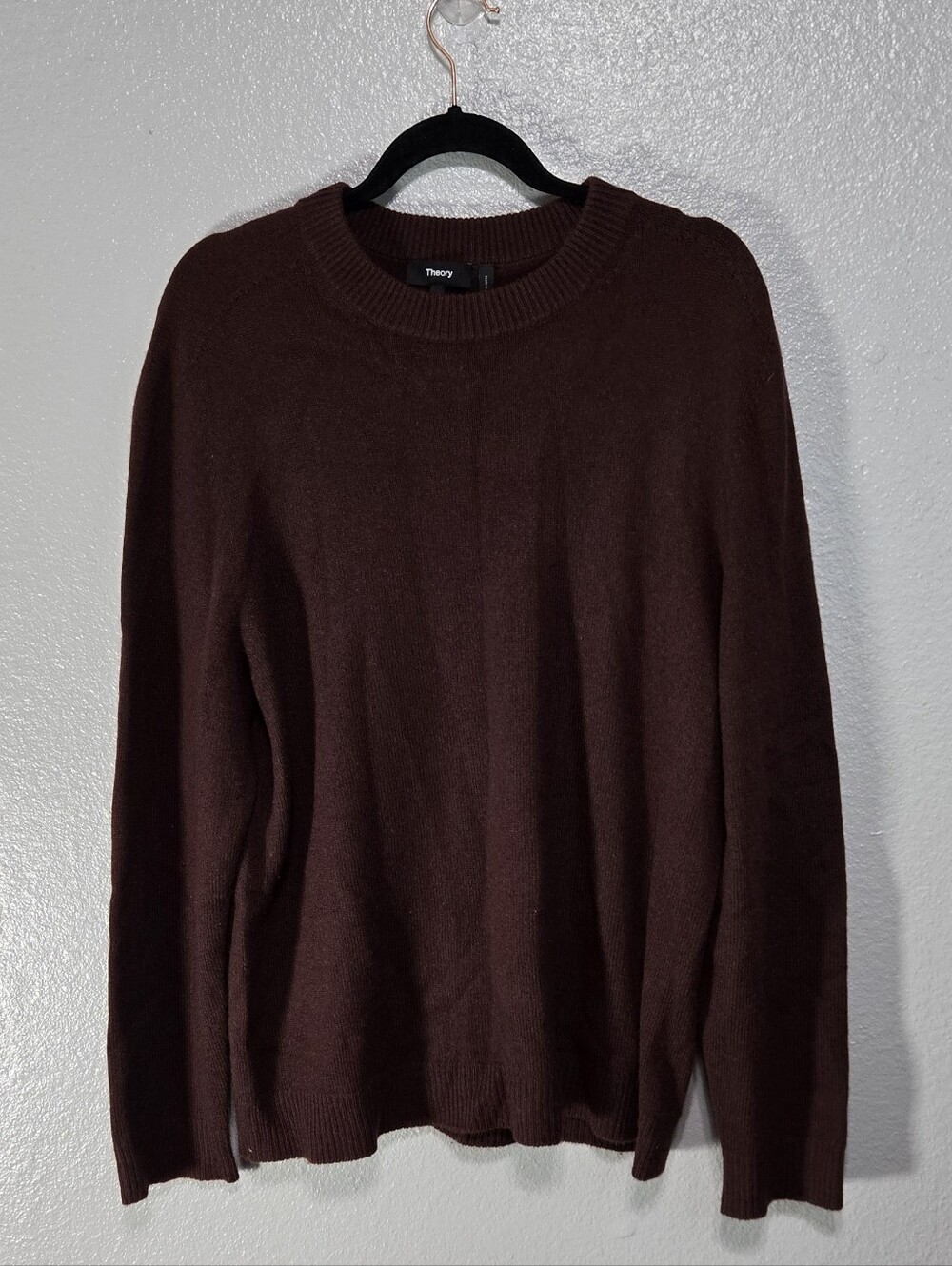 Theory Crewneck Sweater in Dark Brown size XL cashmere